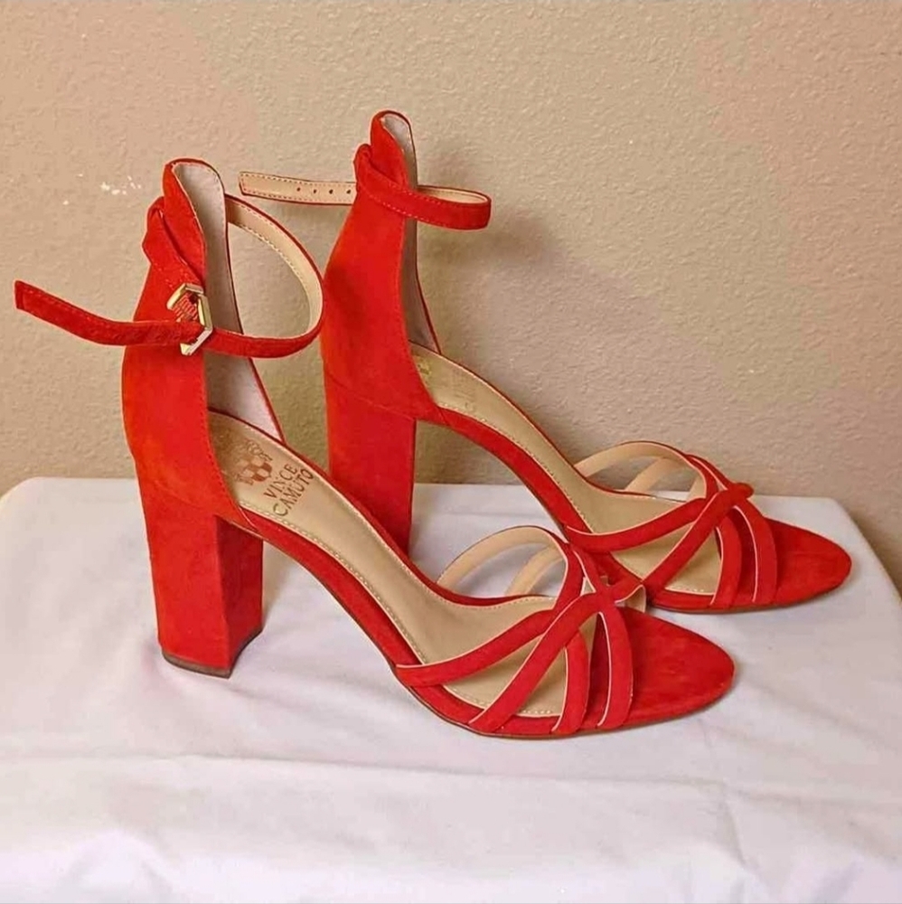 Vince Camuto Elegant Red Strappy Heels